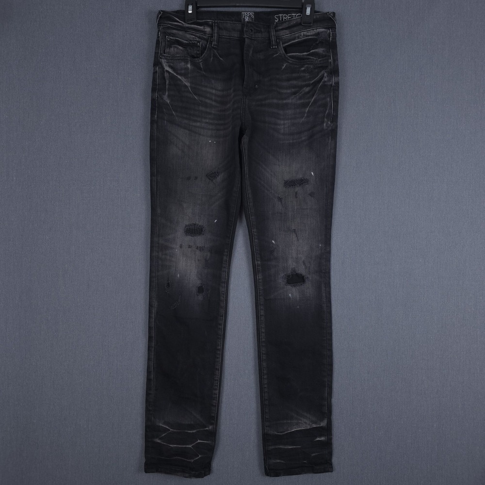 PRPS Le Sabre‎ Jeans Mens 32 (Fits 31x33) Black Slim Tapered Distressed Denim